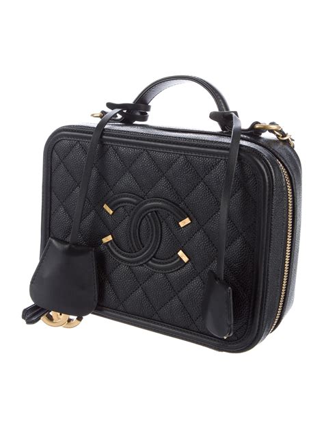 chanel cc filigree bag|Chanel vanity case review.